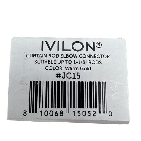 Ivilon Bay Window Curtain Rod Connector for Rods 5/8 to 1-1/8 Inch Warm Gold One - Picture 4 of 5